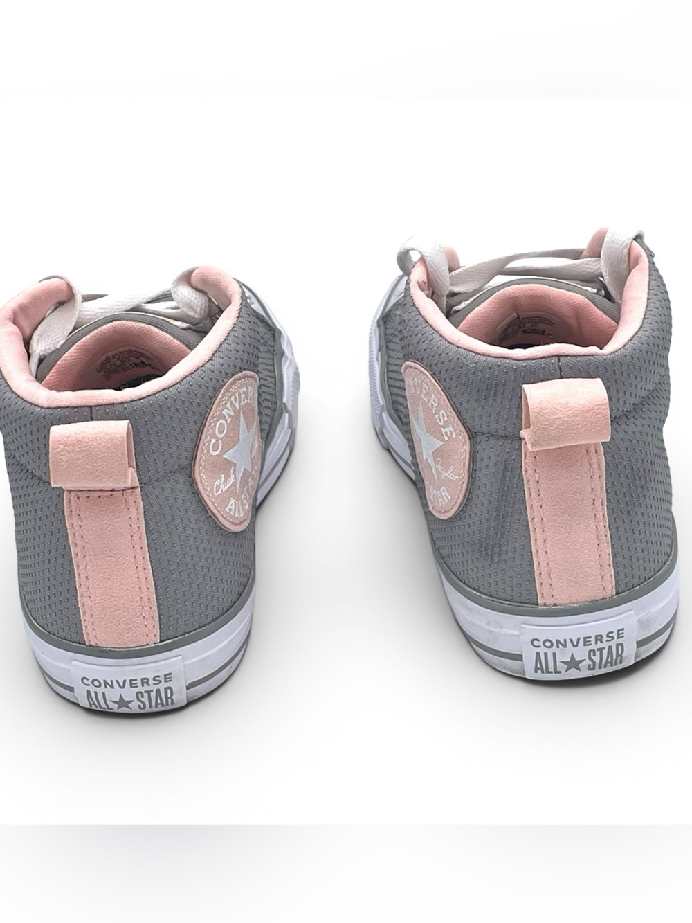 Converse Chuck Taylor All Star Mid Gray Pink Sneakers Women’s 6 Youth 6Y - Picture 5 of 10